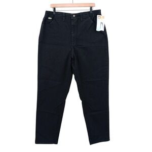 Lee Side Elastic Waist‎ Jeans Womens 18 M Black Tapered  Bareback Mom 34x31 NEW